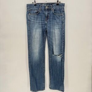 iT Jeans Los Angeles Factory  Distressed Blue Denim‎ Straight Leg Women Jeans